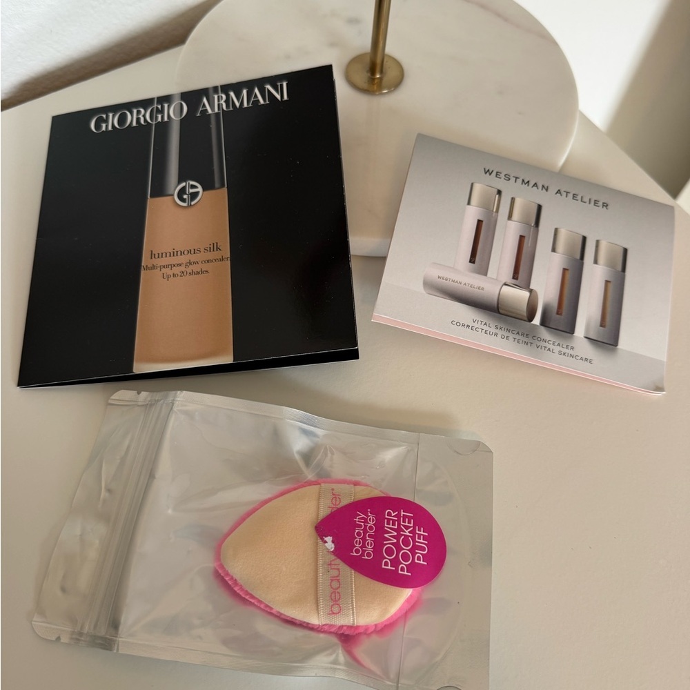 NWT Beauty blender pocket puff, Giorgio Armani & Westman Atelier samples